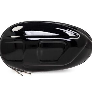 DIESEL Black patent leather clutch bag with detachable strap
